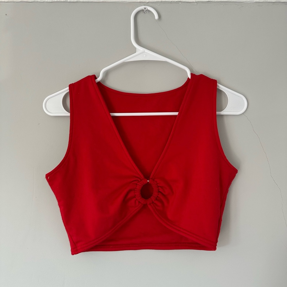 Red Sleeveless Crop Top